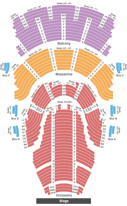 Silva Concert Hall seating chart